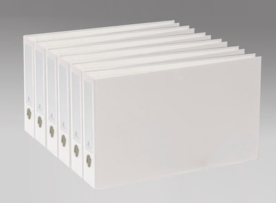 Bindertek Premium 1 1/2 3-Ring Non-View Binders, D-Ring, White, 6/Pack (3LDGPACK-WH)