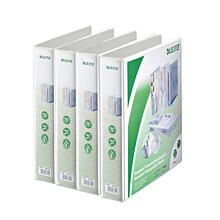 Leitz A4 Binders 1 1/2 4-Ring A4 Binders, D-Ring, White, 4/Pack (4286PACK)