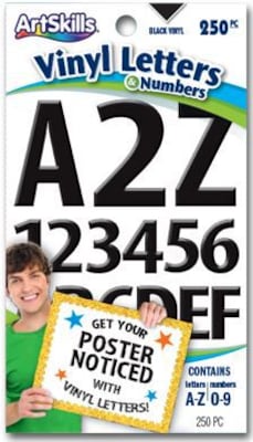 Artskills Letters and Numbers, Black, 250/Pack (PA-1349)