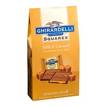 Ghirardelli Squares Milk & Caramel Milk Chocolate Candy Bar, 9.04 oz., 2/Pack (300-01034)