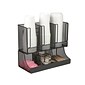 Mind Reader 'Flume' 6 Compartment Coffee Condiment and Cup Organizer, Black Metal Mesh (UPRIGHT6MESH-BL)