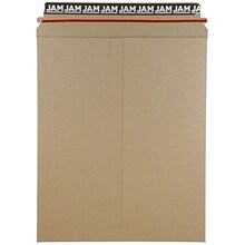 JAM Paper® Stay-Flat Photo Mailer Envelopes, 11 x 13.5, Brown Kraft, Self-Adhesive Closure, 6 Rigid