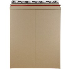 JAM Paper Photo Mailer Stiff Envelopes, Self Adhesive Closure, 12.75 x 15, Brown Kraft Recycled, S