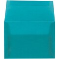JAM Paper A6 Invitation Envelope, 4 3/4 x 6 1/2, Aqua Translucent, 25/Pack (PACV664)