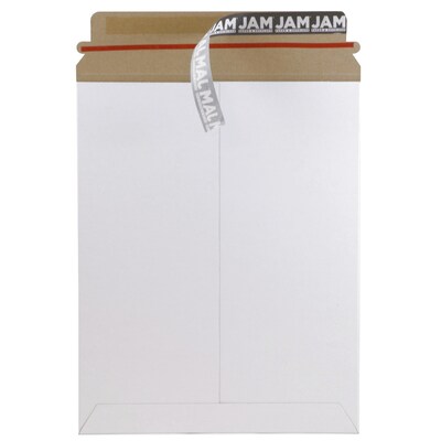 Jam Paper Stay-Flat Photo Mailer, 9.75" x 12.25", White, 6/Pack (5PSWB)