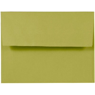 JAM Paper® A2 Invitation Envelopes, 4 3/8 x 5 3/4, Chartreuse Green, 50/pack