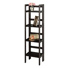 Winsome Solid/Composite Wood 4-Tier Folding Shelf, Black