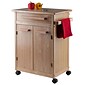 Winsome Wood Kitchen Cart, Natural, Single Drawer