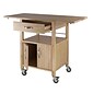 Winsome Wood/Veneer Mobile Kitchen Cart with Lockable Wheels, Beech (84920)