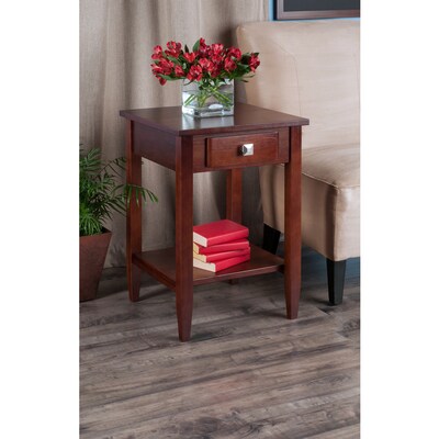Winsome Richmond 25.98" x 17.95" x 18.68" Wood End Table Tapered Leg, Antique Walnut