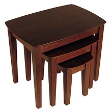 Winsome 21.9 x 26.8 x 18.7 Beech Wood Nesting Table, Brown, 3 Pieces (94327)
