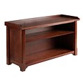 Winsome Milan Solid/Composite Wood Bench With Storage Shelf, Antique Walnut