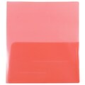 JAM Paper® Plastic See Through Two Pocket Folder, Red, 6/pack (381REDD)