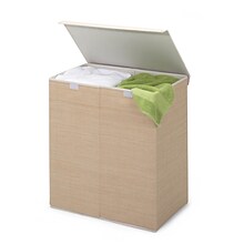 Honey Can Do Large Dual Laundry Hamper with Lid, Natural Resin (HMP-01367)