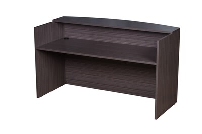 Boss Office Products Reception Desk, 71W x 30/36D x 42H, Driftwood