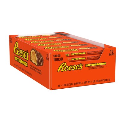 Reese's NutRageous Milk Chocolate Candy Bar, 1.66 oz., 18/Box (HEC10930)