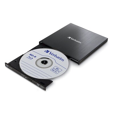 Verbatim External Slimline Portable USB 3.0 Blu-Ray/DVD/CD Writer for PC and Mac  (70102)