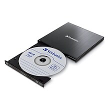 Verbatim External Slimline Portable USB 3.0 Blu-Ray/DVD/CD Writer for PC and Mac  (70102)