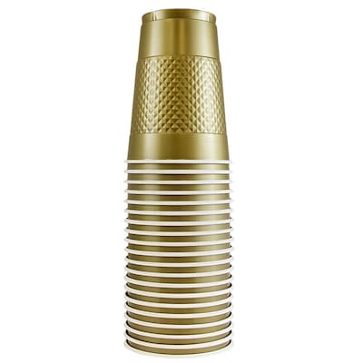 JAM Paper® Plastic Party Cups, 16 oz, Gold, 20 Glasses/Pack (22555216go)