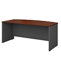 Bush Business Furniture Westfield 72W x 36D Bow Front Desk, Hansen Cherry, Installed (WC24446FA)