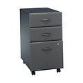 Bush Business Furniture Cubix 3 Drawer Mobile File Cabinet, Slate, Installed (WC84853PSUFA)