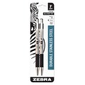 Zebra F-301 Retractable Ballpoint Pen, Bold Point, 1.6mm, Black Ink, 2 Pack (27312)