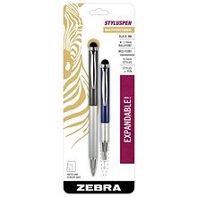 Zebra Retractable Ballpoint Pen, Medium Point, 1.0mm, Black Ink, 2 Pack (33602)