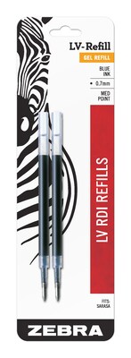 Zebra Sarasa Dry Gel-Ink Pen Refill, Medium Point, Blue Ink, 2 Pack (87022)