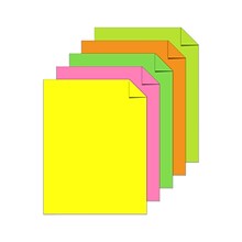 Astrobrights Colored Paper, 24 lbs., 8.5 x 11, Assorted Neon Colors, 500 Sheets/Ream (20270)