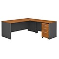 Bush Business Furniture Westfield 72W L Shaped Desk with 48W Return and Mobile File, Natural Cherry, Installed (SRC001NCSUFA)