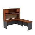 Bush Business Furniture Westfield Right Handed L Shaped Corner Desk with Hutch, Auburn Maple, Installed (SRC002AURFA)