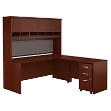 Bush Business Furniture Westfield 72W L Shaped Desk with Hutch and Mobile File Cabinet, Mahogany (SR