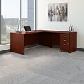 Bush Business Furniture Westfield 72W L Shaped Desk with 48W Return and Mobile File Cabinet, Mahogan