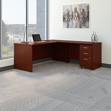 Bush Business Furniture Westfield 72W L Shaped Desk with 48W Return and Mobile File Cabinet, Mahogan