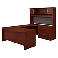 Bush Business Furniture Westfield 72W Right Handed Bow Front U Shaped Desk with Hutch and Storage, Mahogany (SRC005MARSU)