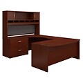 Bush Business Furniture Westfield 72W Left Handed Bow Front U Shaped Desk with Hutch and Storage, Mahogany (SRC005MALSU)