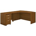 Bush Business Furniture Westfield Left Handed L Shaped Desk with Mobile File Cabinet, Warm Oak (SRC007WOLSU)