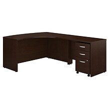 Bush Business Furniture Westfield Right Handed L Shaped Desk with Mobile File Cabinet, Mocha Cherry