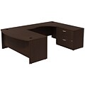 Bush Business Furniture Westfield Bow Front Right Handed U Shaped Desk with File, Mocha Cherry, Installed (SRC019MRRSUFA)