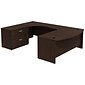 Bush Business Furniture Westfield Bow Front Left Handed U Shaped Desk with Lateral File Cabinet, Mocha Cherry (SRC019MRLSU)