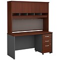 Bush Business Furniture Westfield 60W x 24D Office Desk with Hutch and Mobile File Cabinet, Hansen C