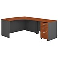 Bush Business Furniture Westfield Right Handed L Shaped Desk with Mobile File Cabinet, Auburn Maple, Installed (SRC007AURSUFA)