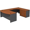 Bush Business Furniture Westfield Bow Front Right Handed U Shaped Desk with Lateral File Cabinet, Auburn Maple (SRC019AURSU)