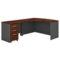 Bush Business Furniture Westfield Left Handed L Shaped Desk with Mobile File Cabinet, Hansen Cherry, Installed (SRC007HCLSUFA)