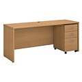 Bush Business Furniture Westfield 72W x 24D Office Desk with Mobile File Cabinet, Light Oak, Installed (SRC026LOSUFA)