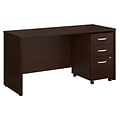 Bush Business Furniture Westfield 60W x 24D Office Desk with Mobile File Cabinet, Mocha Cherry (SRC0
