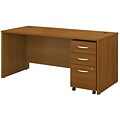 Bush Business Furniture Westfield 66W x 30D Office Desk with Mobile File Cabinet, Warm Oak (SRC015WOSU)