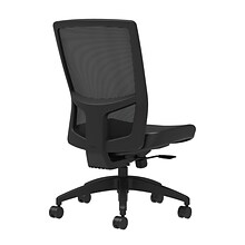 Union & Scale Workplace2.0™ Vinyl Task Chair, Black, Integrated Lumbar, Armless, Synchro Seat Slide