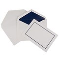 JAM Paper® Colorful Border Stationery Set, 52 Large Cards and 50 Envelopes, Navy Blue (2237719072)
