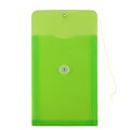 JAM Paper® Plastic Envelopes with Button and String Tie Closure, Open End, 6.25 x 9.25, Lime Green P